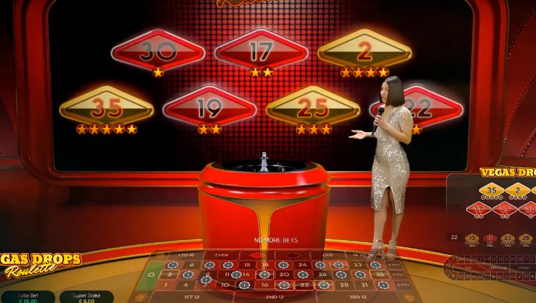 لعبة الروليت المباشرة Vegas Drops Roulette