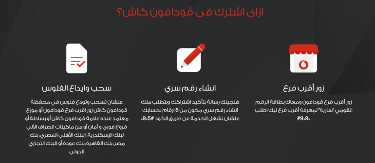 كيف تبدأ مع فودافون كاش